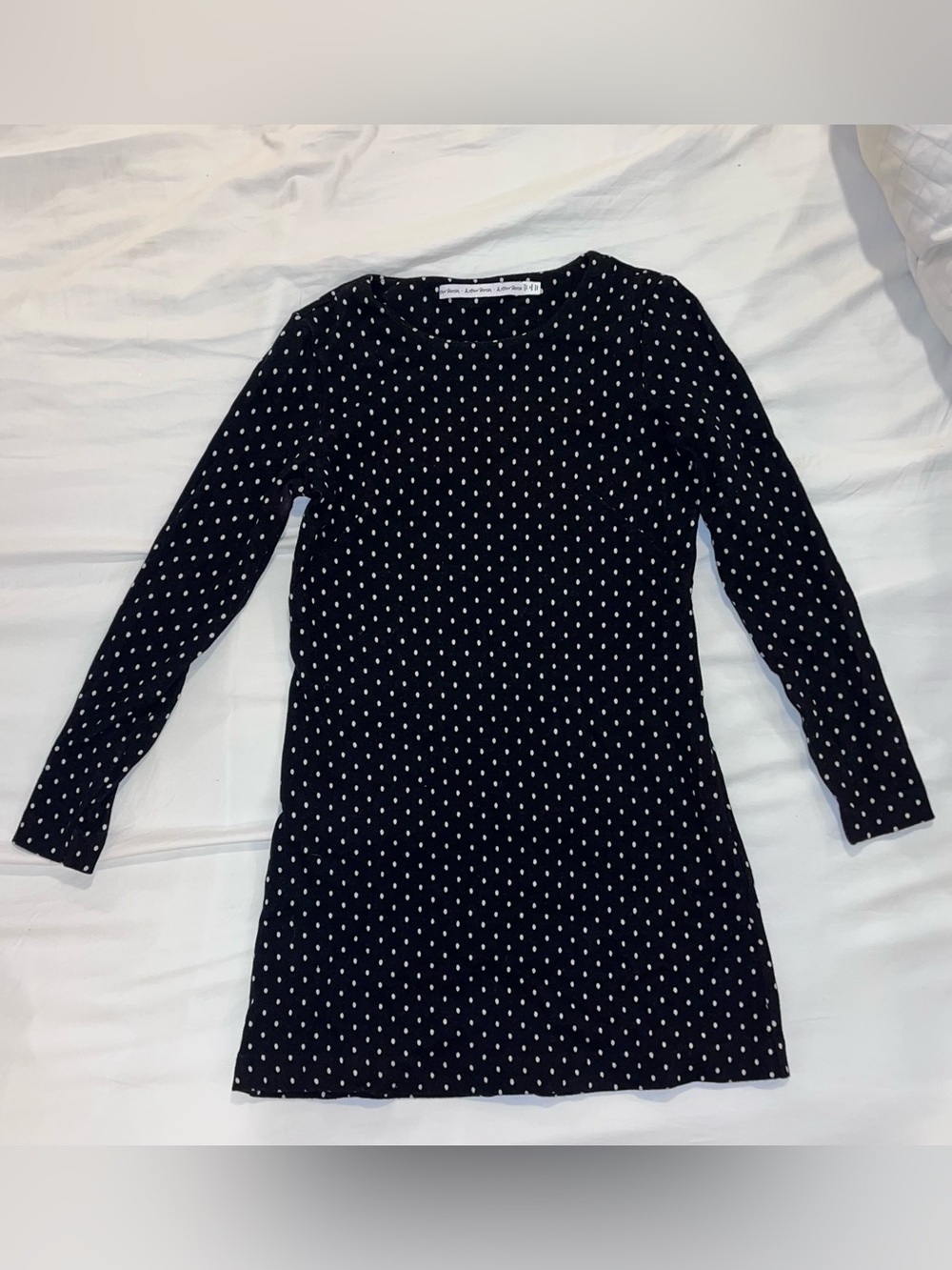 & Other Stories Black Dress with White Polka Dots